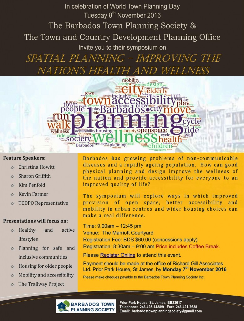 Spatial Planning, Health and Wellness Symposium Flyer 2016